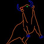 Danny Mooney 'Proposal for neon sculpture in Barbecoa - Rearing Bull' iPad drawing