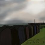 Danny Mooney 'Beach huts, Seaside Road' Digital drawing