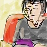 Danny Mooney 'Woman reading' digital drawing