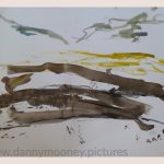 Danny Mooney 'Gold in the hills, 1, April 17' Mixed media on paper 43 x 53 cm