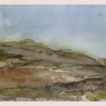 Danny Mooney 'Hills over Palamartsa, April 17 (2)' Mixed media on paper 43 x 53 cm