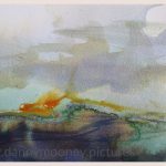 Danny Mooney 'Sundown, Palamartsa, 1, April 17' Mixed media on paper 14.8 x 21 cm