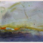 Danny Mooney 'Sundown, Palamartsa, 4, April 17' Mixed media on paper 14.8 x 21 cm