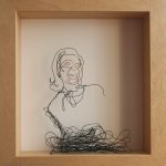Danny Mooney 'Pauline' Iron and bronze wire 29 x 27 cm framed