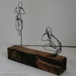 Danny Mooney 'Weak As I Am' Iron wire and wood 24 x 25 x 7 cm