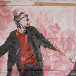 Danny Mooney 'This way!' Mixed media on canvas 40 x 50 cm