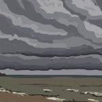 Danny Mooney 'Big clouds, 4/10/2014' iPad painting #APAD