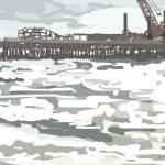 Danny Mooney 'Bright sun, rough sea, 9/10/2014' iPad painting #APAD