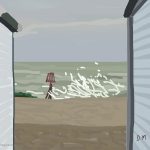 Danny Mooney 'Beach hut view, 22/12/2014' iPad painting #APAD