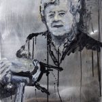 Danny Mooney 'Peter Heald' Oil on Stainless steel panel 51 x 36 cm