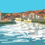 Danny Mooney 'Yellow boats, Whitby, 3/7/2015' iPad painting #APAD