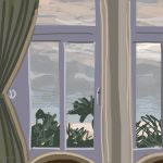 Danny Mooney 'Danny Mooney 'Room 1, Pebble beach B and B with Purple windows, 11/10/2015' iPad painting #APAD