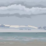 Danny Mooney 'Blue clouds, boat, 11/11/2015' iPad painting #APAD