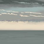 Danny Mooney 'Clouds and gull, 3/2/2016' iPad painting #APAD