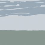 Danny Mooney 'Green sea and gull, 27/2/2016' iPad painting #APAD