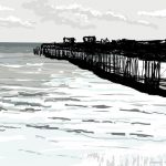Danny Mooney 'Hastings pier in bright sun, 19/2/2016' iPad painting #APAD