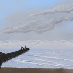 Danny Mooney 'Pier and clouds, 10/2/2016' iPad painting #APAD