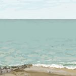 Danny Mooney 'Calm sea with small breakers, 22/4/16' iPad painting #APAD