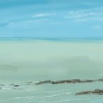 Danny Mooney 'Goat's ledge, blue sky, 26/5/16' iPad painting #‎APAD