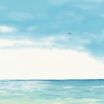 Danny Mooney 'Lone gull, 29/4/16' iPad painting #APAD