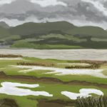 Danny Mooney 'Estuary view, Penrhyndeudraeth, 8/7/16' iPad painting #APAD