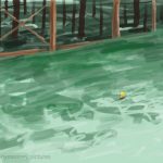 Danny Mooney 'Sea swimming, 22/7/16' iPad painting #APAD