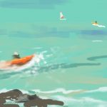 Danny Mooney 'Windsurfing school, 28/7/16' iPad painting #APAPD