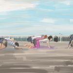 Danny Mooney 'Yoga on The Pier, 13/7/16' iPad painting #APAD