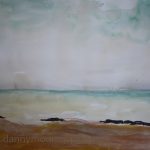 Danny Mooney 'Rocks and beach, 12/10/16' Mixed media on paper 76 x 56 cm