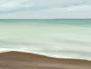 Danny Mooney 'Calm sea and beach, 17/9/16' iPad painting #APAD
