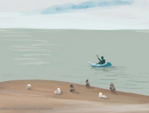 Danny Mooney 'Canoe, 30/8/16' iPad painting #APAD