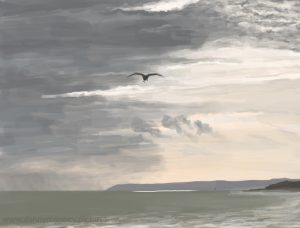 Danny Mooney 'Gull feeding, 29/9/16' iPad painting #APAD