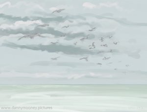 Danny Mooney 'Gulls, 2/9/16' iPad painting #APAD