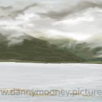 Danny Mooney 'Low cloud, Pennyghail, 21/8/16' iPad painting #APAD