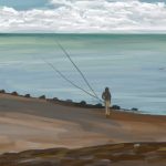 Danny Mooney 'Beach fishing, 22/10/16' iPad painting #APAD