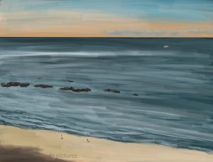 Danny Mooney 'Birds on the beach, 3/10/16' iPad painting #APAD