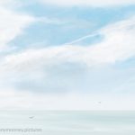 Danny Mooney 'Clouds and gulls, 4/10/16' iPad painting #APAD