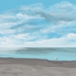 Danny Mooney 'Gull on the beach, 7/11/16' iPad painting #APAD