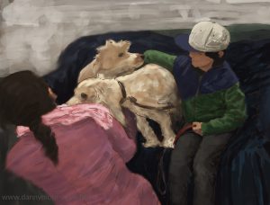 Danny Mooney 'Dogs, 5/12/2016' iPad painting #APAD