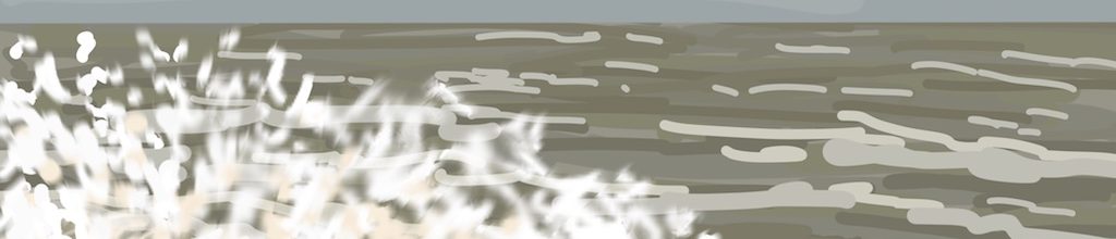 Danny Mooney 'High tide, stormy sea, 27/2/17' iPad painting #APAD