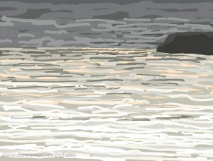 Danny Mooney 'Scarborough headland, 13/2/17' iPad painting #APAD
