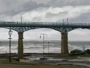 Danny Mooney 'Spa bridge, 11/2/17' iPad painting #APAD