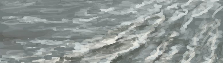 Danny Mooney 'Stormy seas, Scarborough, 11/2/17' iPad painting #APAD