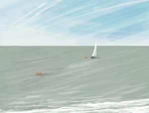 Danny Mooney 'Sailing, 26/3/17' iPad painting #APAD