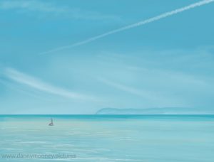 Danny Mooney 'Blue boat, 13/6/17' iPad painting #APAD