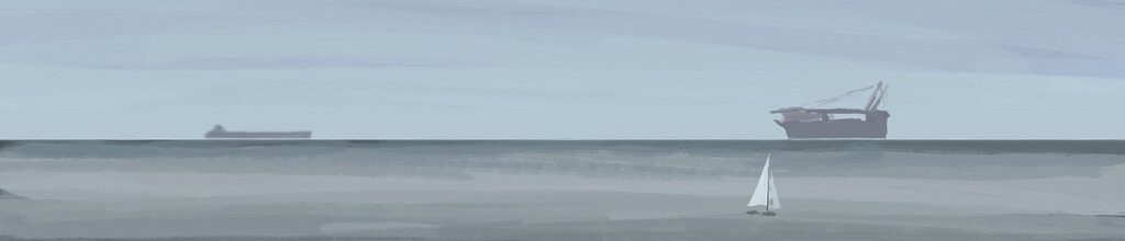 Danny Mooney 'Enormous boat, 1/8/2025', iPad painting #APAD